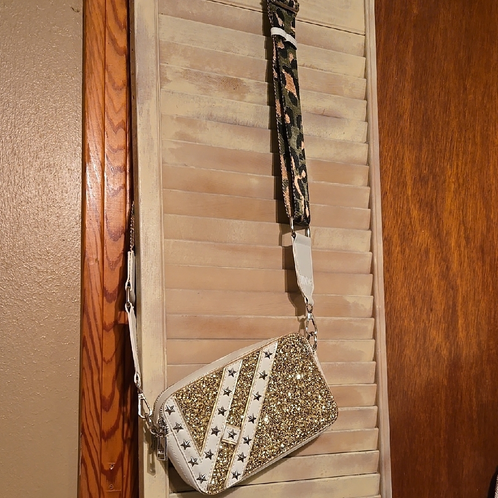 Vintage Havana Gold Glitter Crossbody